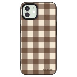 Fekete szilikon tok az alábbi mobiltelefonokra Apple iPhone 12 - Brown grid
