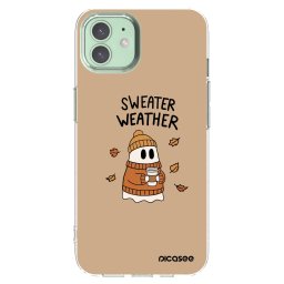 Átlátszó szilikon tok az alábbi mobiltelefonokra Apple iPhone 12 - Sweater ghost