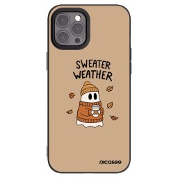 Fekete szilikon tok az alábbi mobiltelefonokra Apple iPhone 12 Pro Max - Sweater ghost