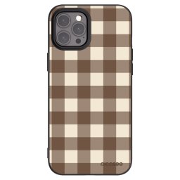 Fekete szilikon tok az alábbi mobiltelefonokra Apple iPhone 12 Pro Max - Brown grid