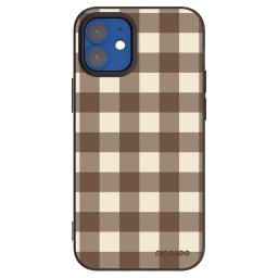 Fekete szilikon tok az alábbi mobiltelefonokra Apple iPhone 12 mini - Brown grid