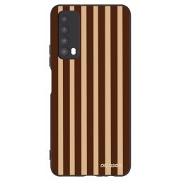 Fekete szilikon tok az alábbi mobiltelefonokra Huawei P Smart 2021 - Brown lines