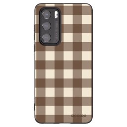 Fekete szilikon tok az alábbi mobiltelefonokra Huawei P40 - Brown grid