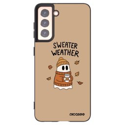 Fekete szilikon tok az alábbi mobiltelefonokra Samsung Galaxy S21 5G G991B - Sweater ghost