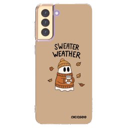 Átlátszó szilikon tok az alábbi mobiltelefonokra Samsung Galaxy S21+ 5G G996F - Sweater ghost
