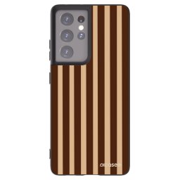 Fekete szilikon tok az alábbi mobiltelefonokra Samsung Galaxy S21 Ultra 5G G998B - Brown lines