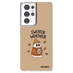 Átlátszó szilikon tok az alábbi mobiltelefonokra Samsung Galaxy S21 Ultra 5G G998B - Sweater ghost