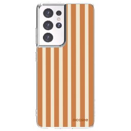 Átlátszó szilikon tok az alábbi mobiltelefonokra Samsung Galaxy S21 Ultra 5G G998B - Orange lines