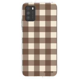 Átlátszó szilikon tok az alábbi mobiltelefonokra Xiaomi Poco M3 - Brown grid