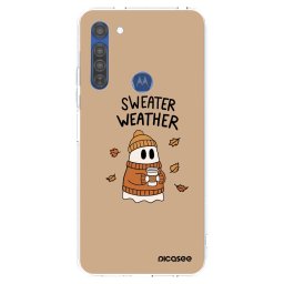 Átlátszó szilikon tok az alábbi mobiltelefonokra Motorola Moto G8 - Sweater ghost