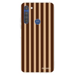 Átlátszó szilikon tok az alábbi mobiltelefonokra Motorola Moto G8 - Brown lines