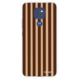 Átlátszó szilikon tok az alábbi mobiltelefonokra Motorola Moto G9 Play - Brown lines