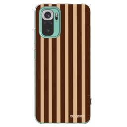 Átlátszó szilikon tok az alábbi mobiltelefonokra Xiaomi Redmi Note 10 Pro - Brown lines