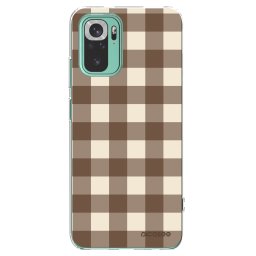 Átlátszó szilikon tok az alábbi mobiltelefonokra Xiaomi Redmi Note 10 Pro - Brown grid