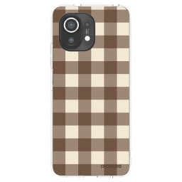 Átlátszó szilikon tok az alábbi mobiltelefonokra Xiaomi Mi 11 - Brown grid