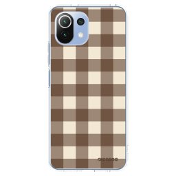 Átlátszó szilikon tok az alábbi mobiltelefonokra Xiaomi Mi 11 Lite - Brown grid