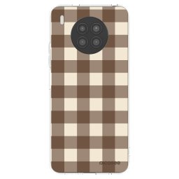 Átlátszó szilikon tok az alábbi mobiltelefonokra Huawei Nova 8i - Brown grid