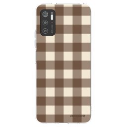 Átlátszó szilikon tok az alábbi mobiltelefonokra Xiaomi Poco M3 Pro 5G - Brown grid