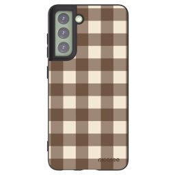 Fekete szilikon tok az alábbi mobiltelefonokra Samsung Galaxy S21 FE 5G - Brown grid