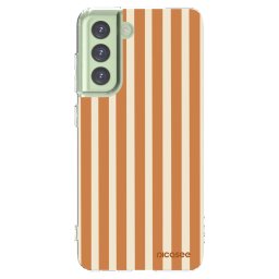 Átlátszó szilikon tok az alábbi mobiltelefonokra Samsung Galaxy S21 FE 5G - Orange lines