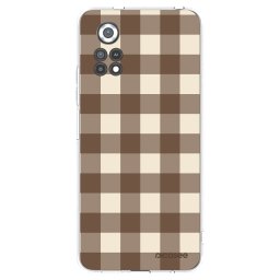 Átlátszó szilikon tok az alábbi mobiltelefonokra Xiaomi Poco X4 Pro 5G - Brown grid