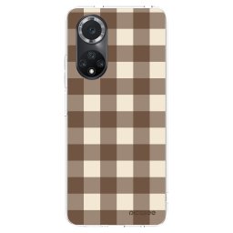 Átlátszó szilikon tok az alábbi mobiltelefonokra Huawei Nova 9 SE - Brown grid