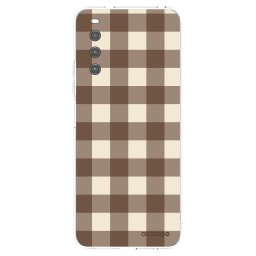 Átlátszó szilikon tok az alábbi mobiltelefonokra Sony Xperia 10 IV 5G - Brown grid