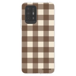 Átlátszó szilikon tok az alábbi mobiltelefonokra OPPO A94 5G - Brown grid