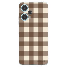 Átlátszó szilikon tok az alábbi mobiltelefonokra Xiaomi Poco F5 - Brown grid