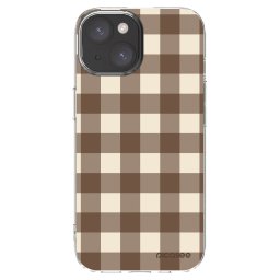 Átlátszó szilikon tok az alábbi mobiltelefonokra Apple iPhone 15 - Brown grid