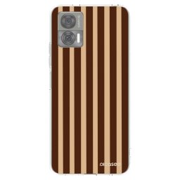 Átlátszó szilikon tok az alábbi mobiltelefonokra Motorola Edge 30 Neo - Brown lines