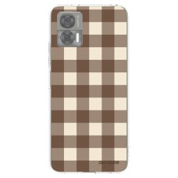 Átlátszó szilikon tok az alábbi mobiltelefonokra Motorola Edge 30 Neo - Brown grid