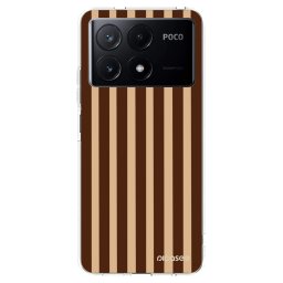 Átlátszó szilikon tok az alábbi mobiltelefonokra Xiaomi Poco X6 Pro - Brown lines