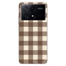Átlátszó szilikon tok az alábbi mobiltelefonokra Xiaomi Poco X6 Pro - Brown grid