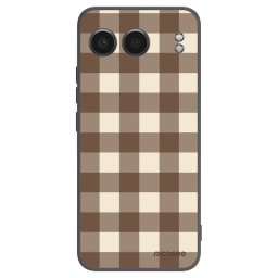 Fekete szilikon tok az alábbi mobiltelefonokra OnePlus Nord 4 - Brown grid