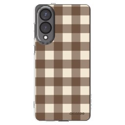 Átlátszó szilikon tok az alábbi mobiltelefonokra Samsung Galaxy S25 Edge 5G - Brown grid