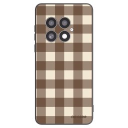 Fekete szilikon tok az alábbi mobiltelefonokra OnePlus 13 5G - Brown grid