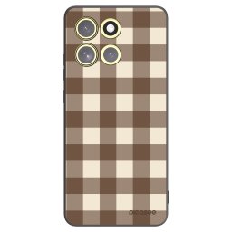 Fekete szilikon tok az alábbi mobiltelefonokra Motorola Moto G86 Power 5G - Brown grid