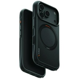 Uniq Keva Mov Magclick Apple iPhone 18 Pro Max / 17 Pro Max tok gyűrűs kitámasztóval, Magsafe, kevlár, fekete
