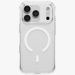 Uniq Lifepro Xtreme Magclick Apple iPhone 18 Pro / 17 Pro tok párnázott sarkakkal, csillámos, MagSafe, átlátszó-fehér