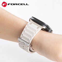 FORCELL F-DESIGN FA06 szilikon szíj APPLE Watch 42 / 44 / 45 / 49 mm-es fehér színben