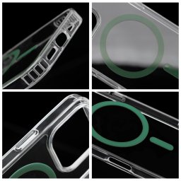 Drop Glue Colorful Ring MagSafe-kompatibilis tok Samsung Galaxy A17 4G/5G - sötétzöld