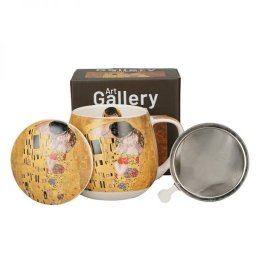 Klimt porcelán öblös bögre fémszűrővel - 430 ml - The Kiss