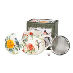 Madaras porcelán öblös bögre fémszűrővel - 430 ml