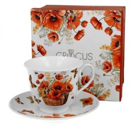 Pipacsos porcelán csésze aljjal - 250 ml - Poppies