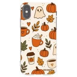 Átlátszó szilikon tok az alábbi mobiltelefonokra Apple iPhone X/XS - Fall vibes