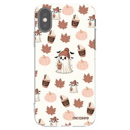 Átlátszó szilikon tok az alábbi mobiltelefonokra Apple iPhone X/XS - Pumpkin spice