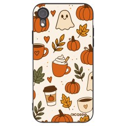 Fekete szilikon tok az alábbi mobiltelefonokra Apple iPhone XR - Fall vibes