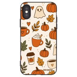 Fekete szilikon tok az alábbi mobiltelefonokra Apple iPhone X/XS - Fall vibes