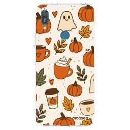 Átlátszó szilikon tok az alábbi mobiltelefonokra Huawei Y7 2019 - Fall vibes